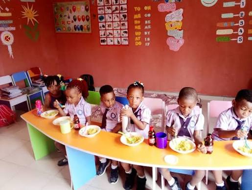 Pupils at Royal Excellentia International School during mealtime